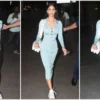 A figure-hugging dress keeps Suhana Khan looking stylish and comfortable at the airport