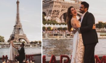 Hansika Motwani shares a picture from her dreamy proposal at the Eiffel Tower, Varun Dhawan, Anushka Shetty congratulate her